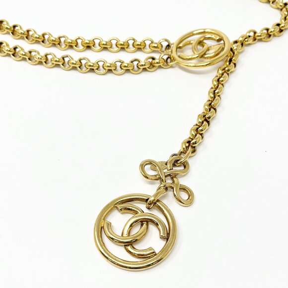 CHANEL Vintage 93P CC Logo Chain Belt Accessory Gold Metal Charm RankAB [103520] - Picture 7 of 10